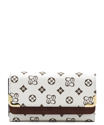 Monogram Trifold Cellphone Wallet CS016 IVORY TAN